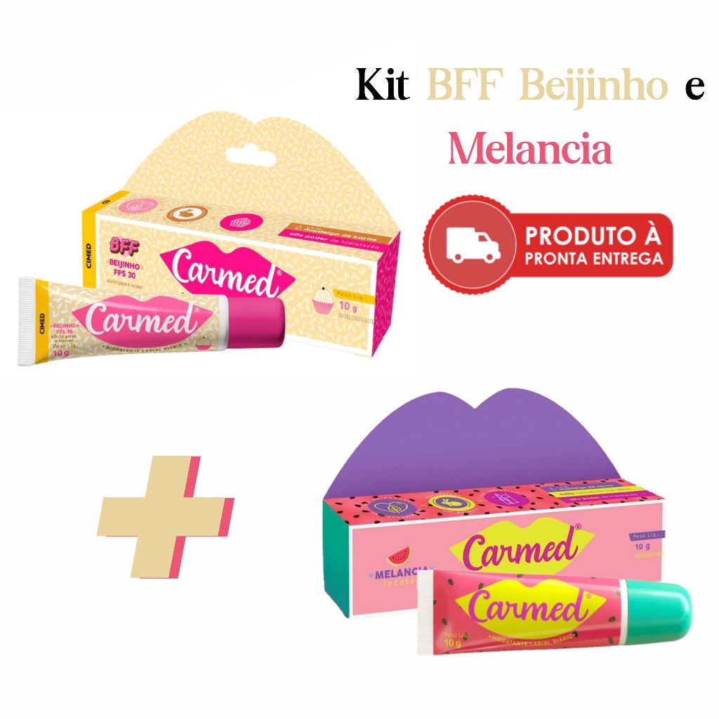 Kit C Hidratantes Labiais Carmed Sabores Bff Beijinho Fps