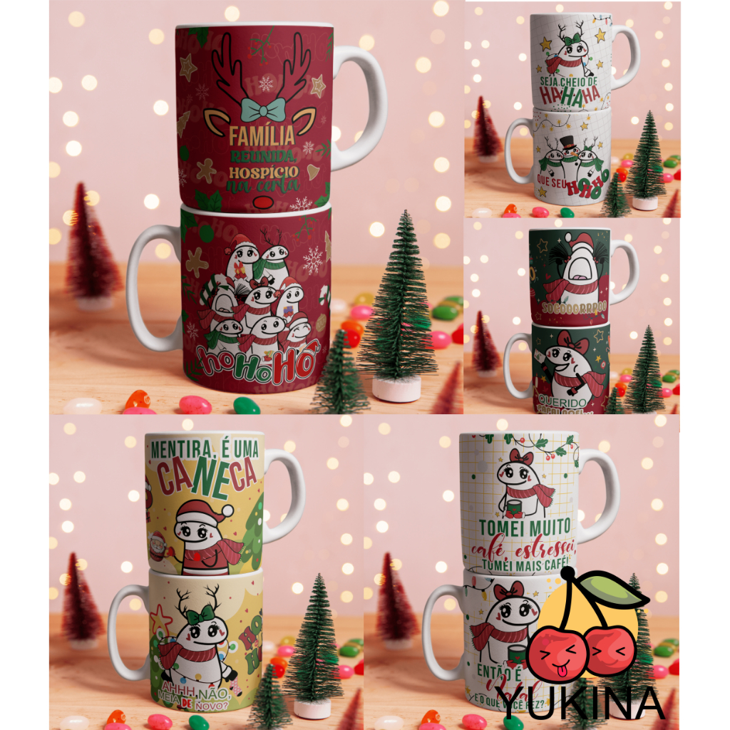 Caneca Personalizada Porcelana Flork Natalino Natal Datas