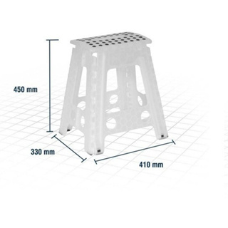 Banquinho Banqueta Plástica Dobrável 45cm 150kg Para Limpeza e Uso