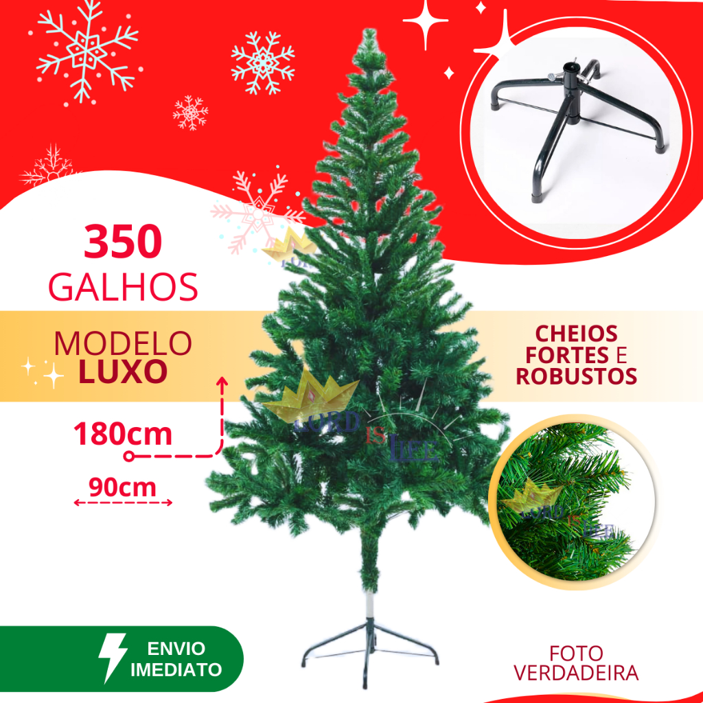 Rvore Pinheiro De Natal Cm Galhos Cheia Grande Luxo Decora O