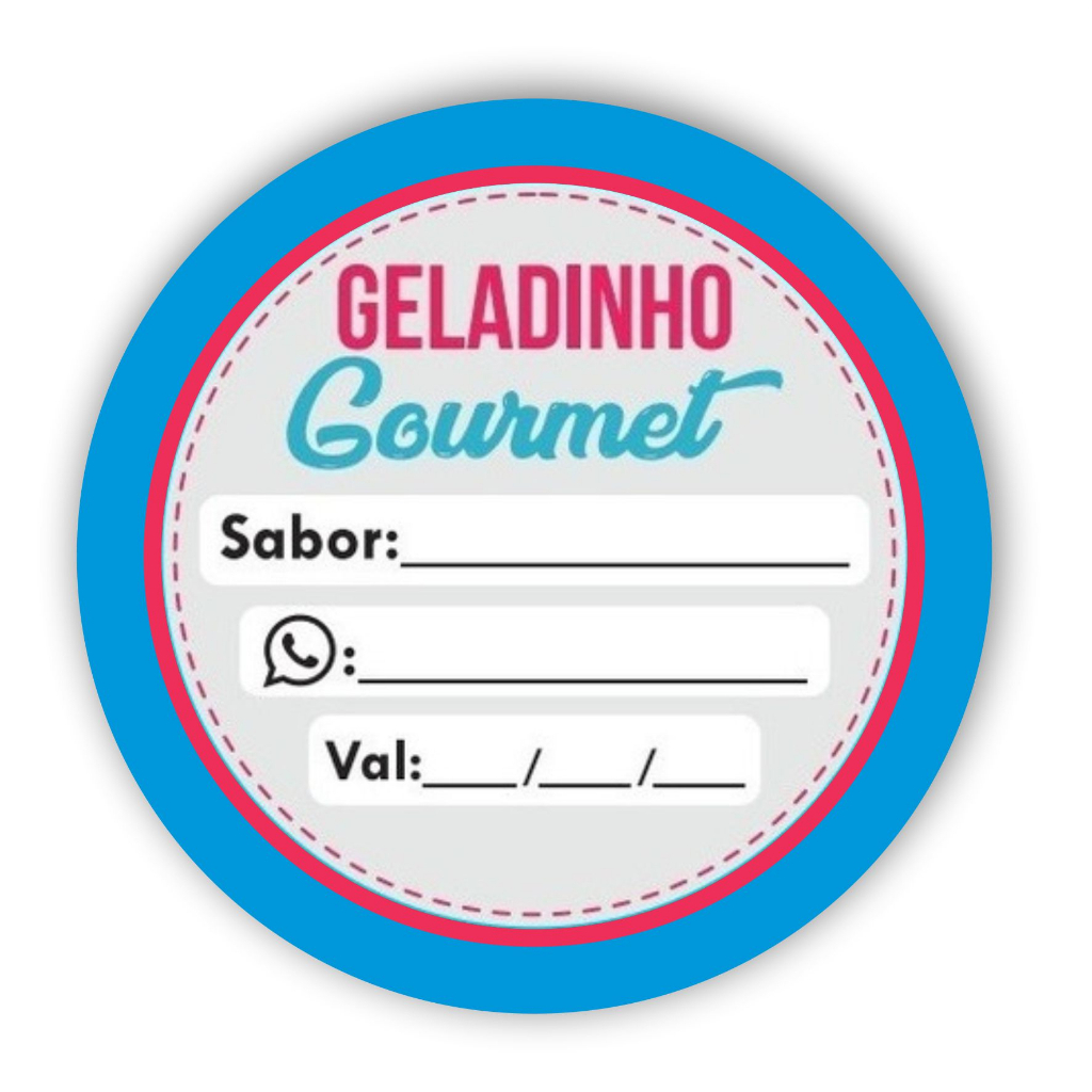 Unid Cm Etiquetas Para Geladinho Gourmet Redondo Adesivo Shopee