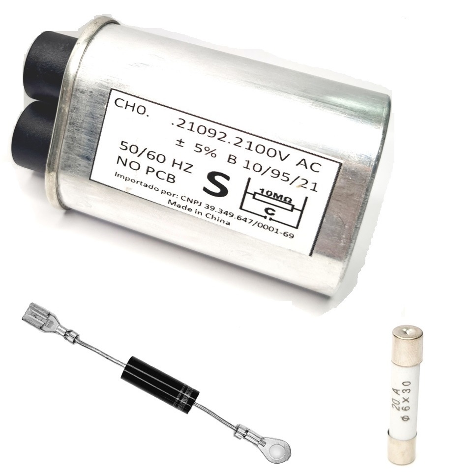 Capacitor Para Microondas Alta Tensao Uf Diodo E Fusivel Shopee