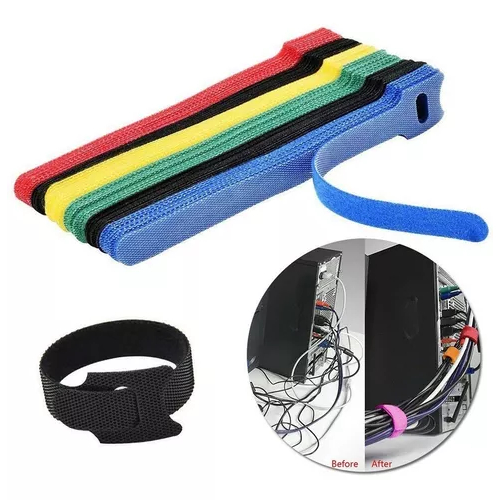 Kit 25 Abraçadeira Organizador De Cabos Fios Velcro Shopee Brasil