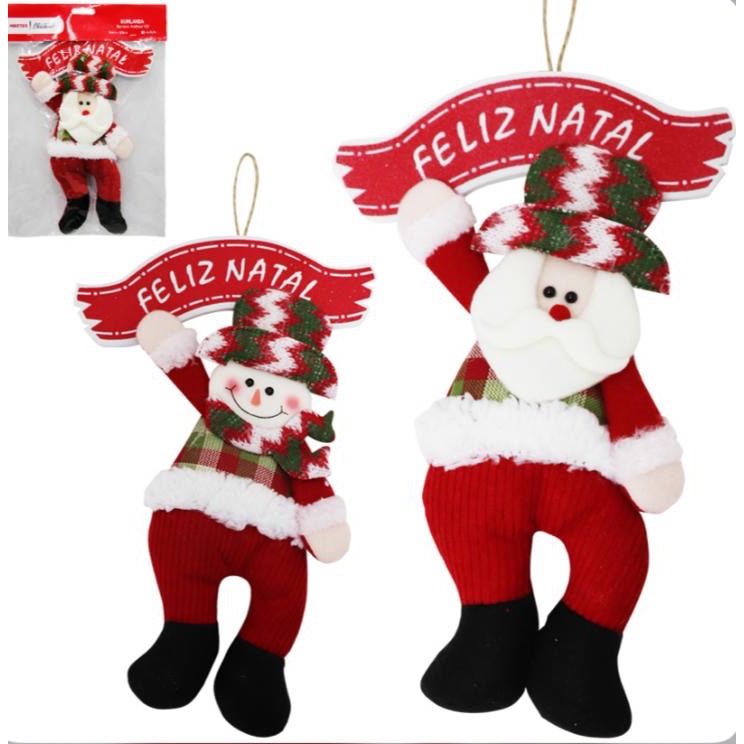 Enfeite Natalino De Pendurar Papai Noel Ou Boneco Decorativo Para Porta