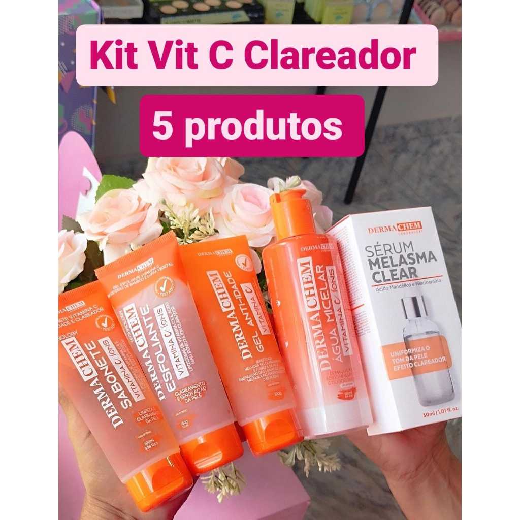 Kit Completo Skin Care Produtos Vitamina C Clareador Melasma