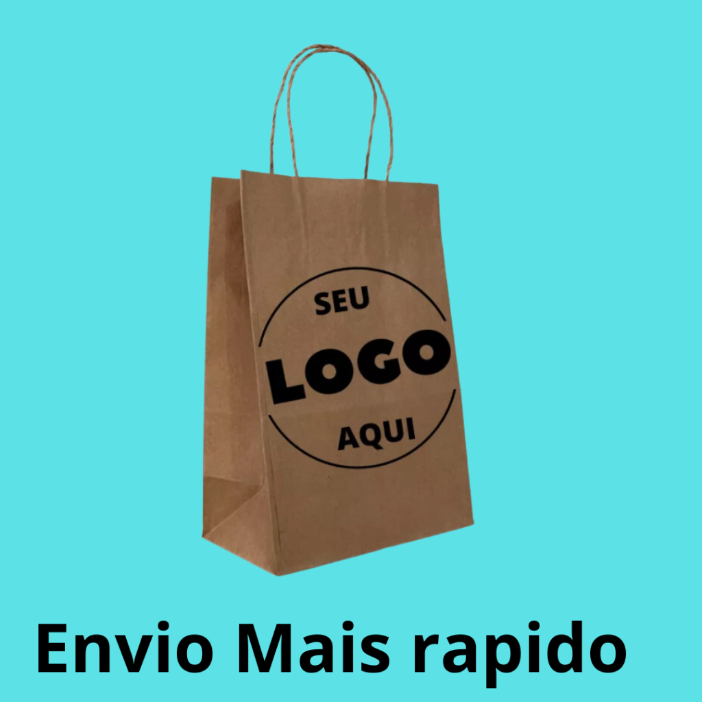 100 Sacola Kraft Parda Personalizada Seu Logo 25x18x9cm Shopee Brasil