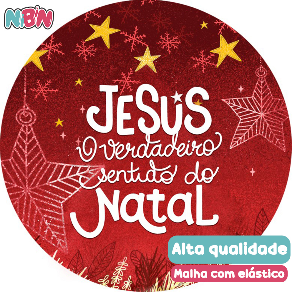 Painel Redondo Tecido Sublimado Natal Jesus Shopee Brasil