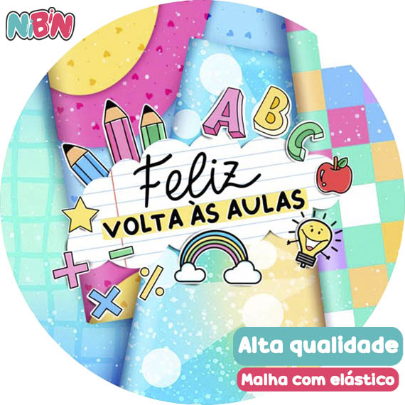 Painel Redondo Tecido Sublimado Volta Aulas ABC Escola 5 Shopee Brasil