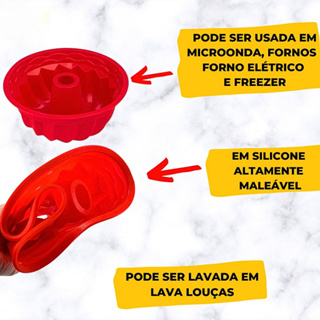 Forma De Silicone Para Pudim Redonda Furo No Meio Para Bolo Pudim