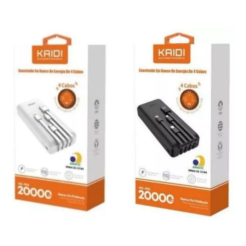 Carregador Portatil Power Bank Kaidi 20000mah Shopee Brasil