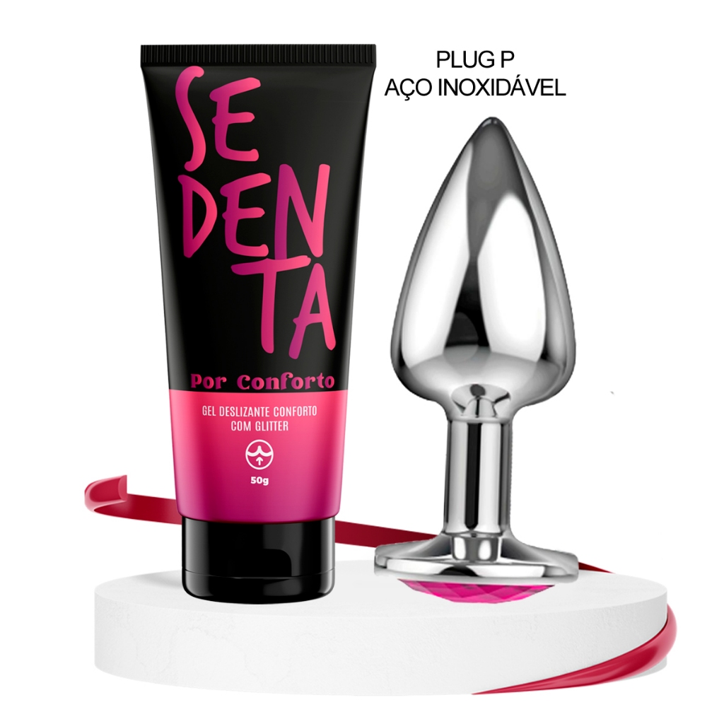 Kit Plug Anal P E Lubrificante Sedenta Por Conforto Dessensibilizante