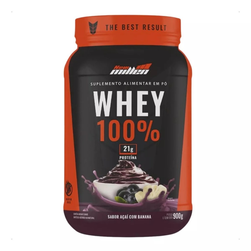 Whey 100 Concentrado 900g NEW MILLEN Shopee Brasil