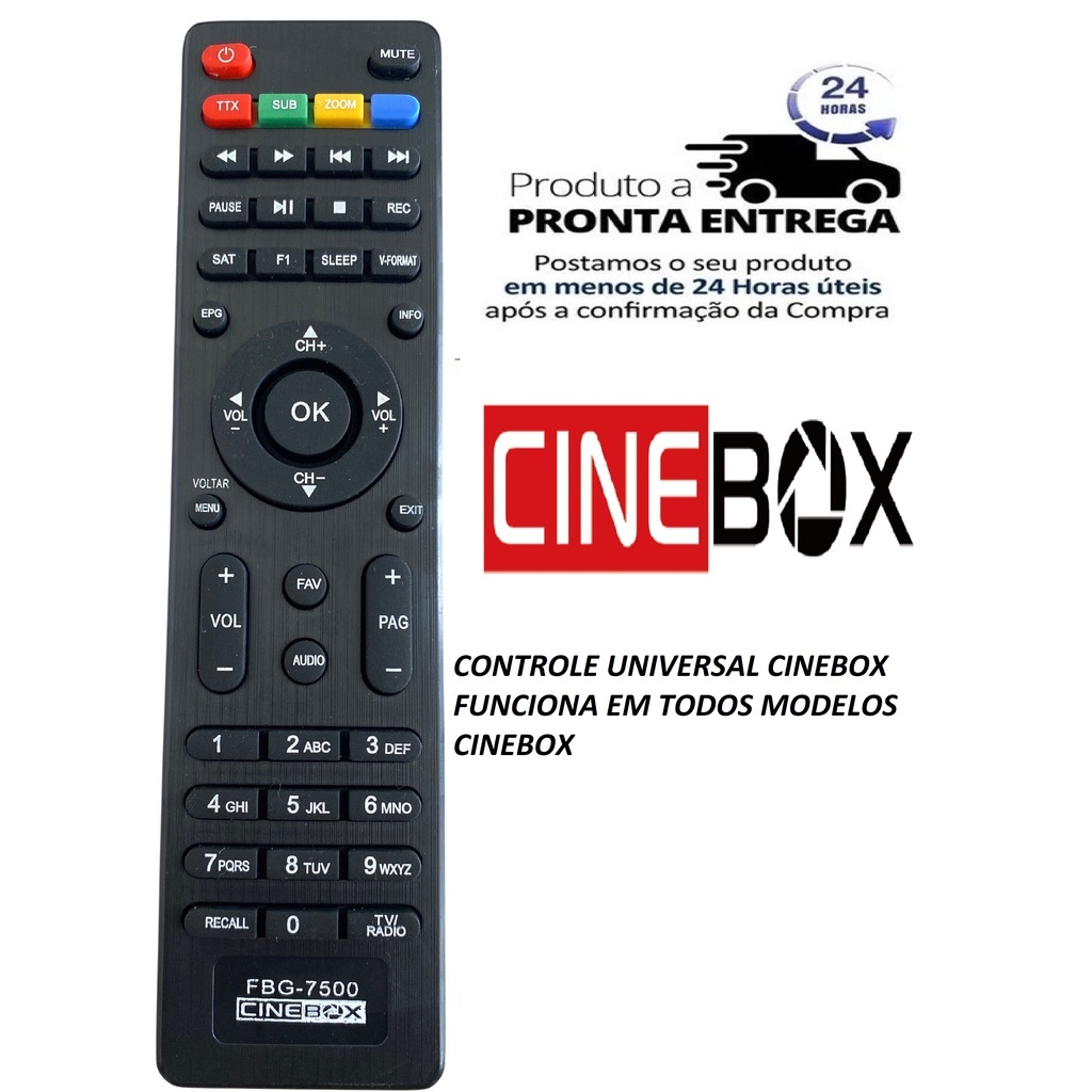 Controle Remoto Receptor Cinebox Fantasia Supremo Linha X Z E