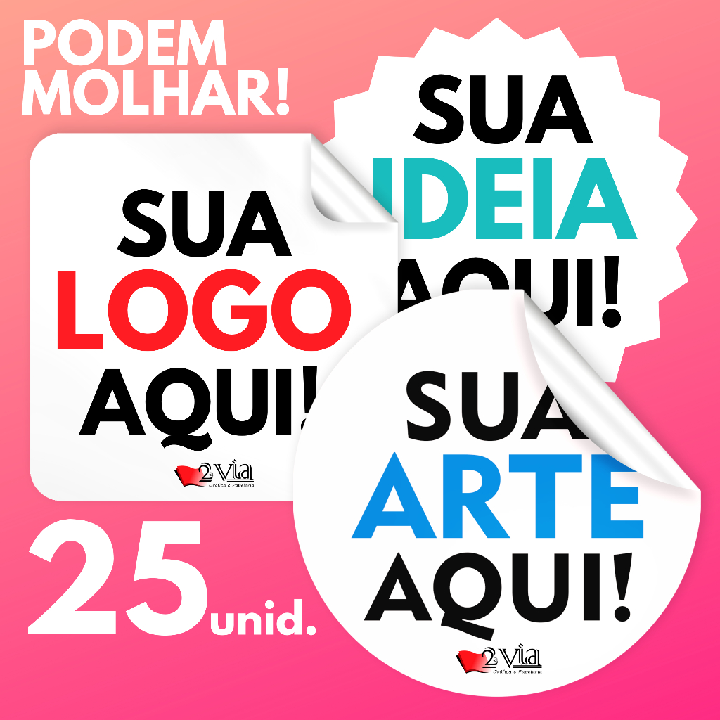 25 Adesivo Personalizado À Prova D água 8x8 9x9 10x10 11x11 ou 10x15