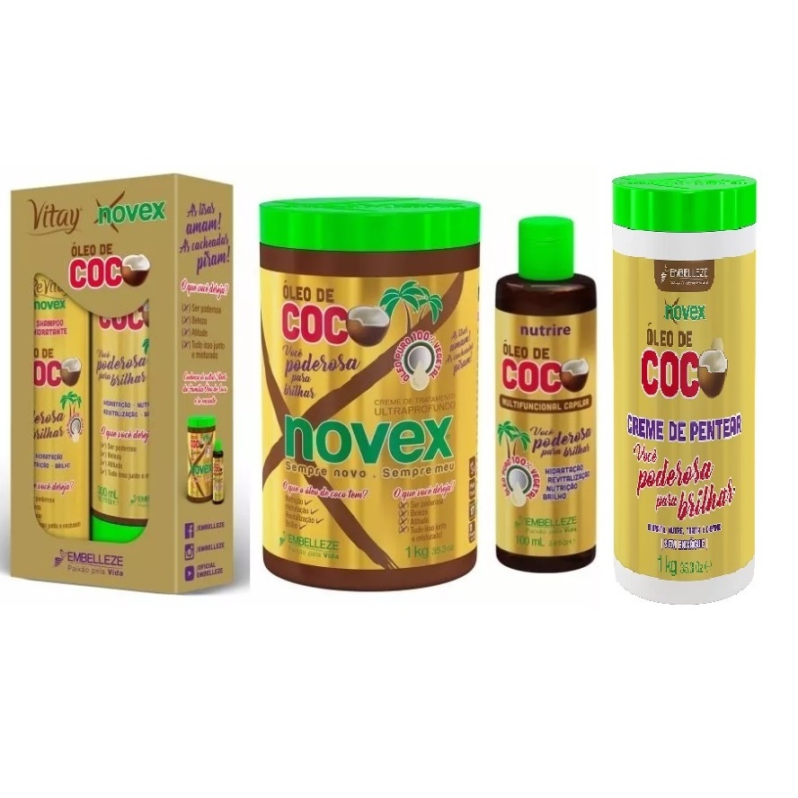 Kit Capilar Oleo De Coco Novex Embelleze Shopee Brasil