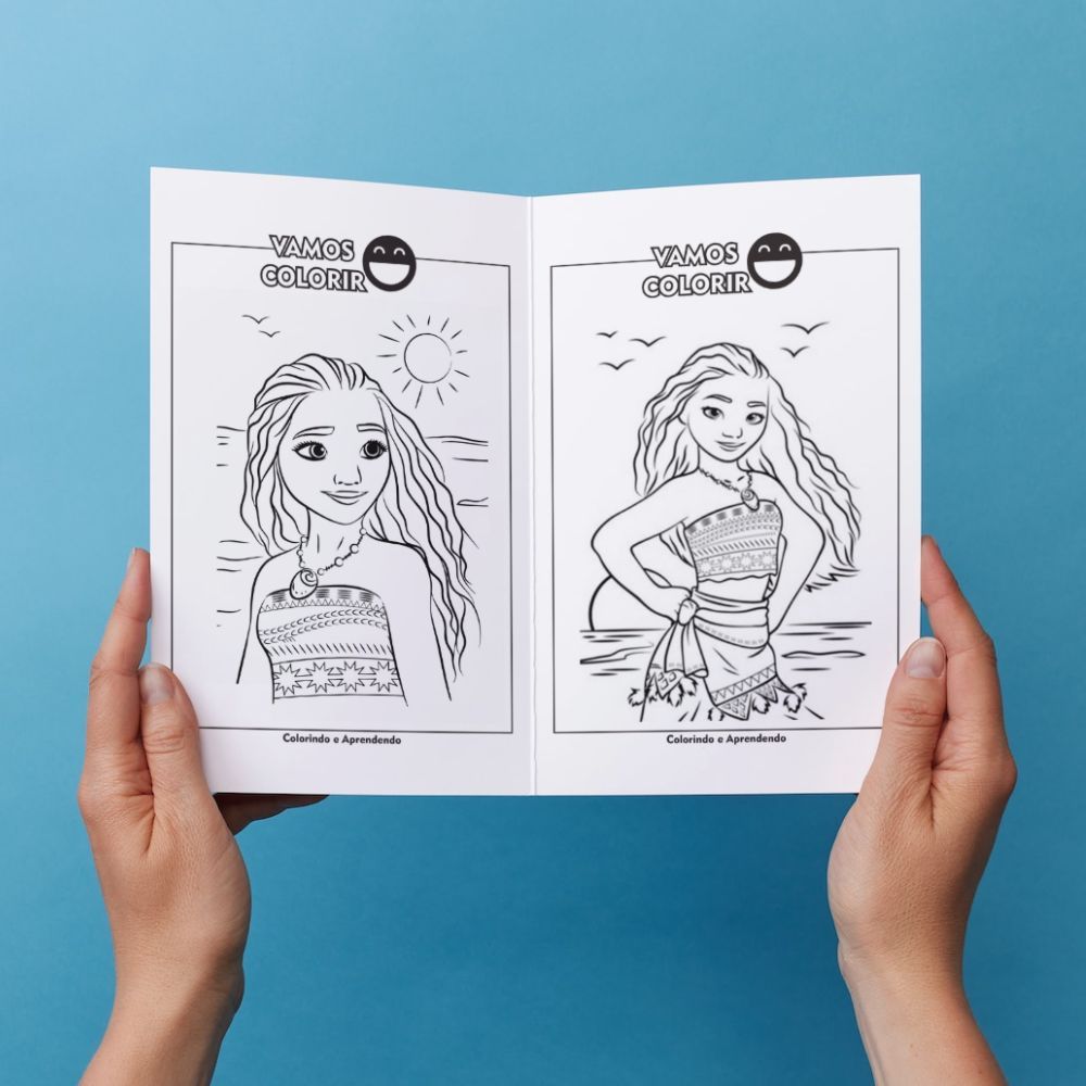 Livrinho Livro Livreto Para Colorir Infantil Moana Desenhos