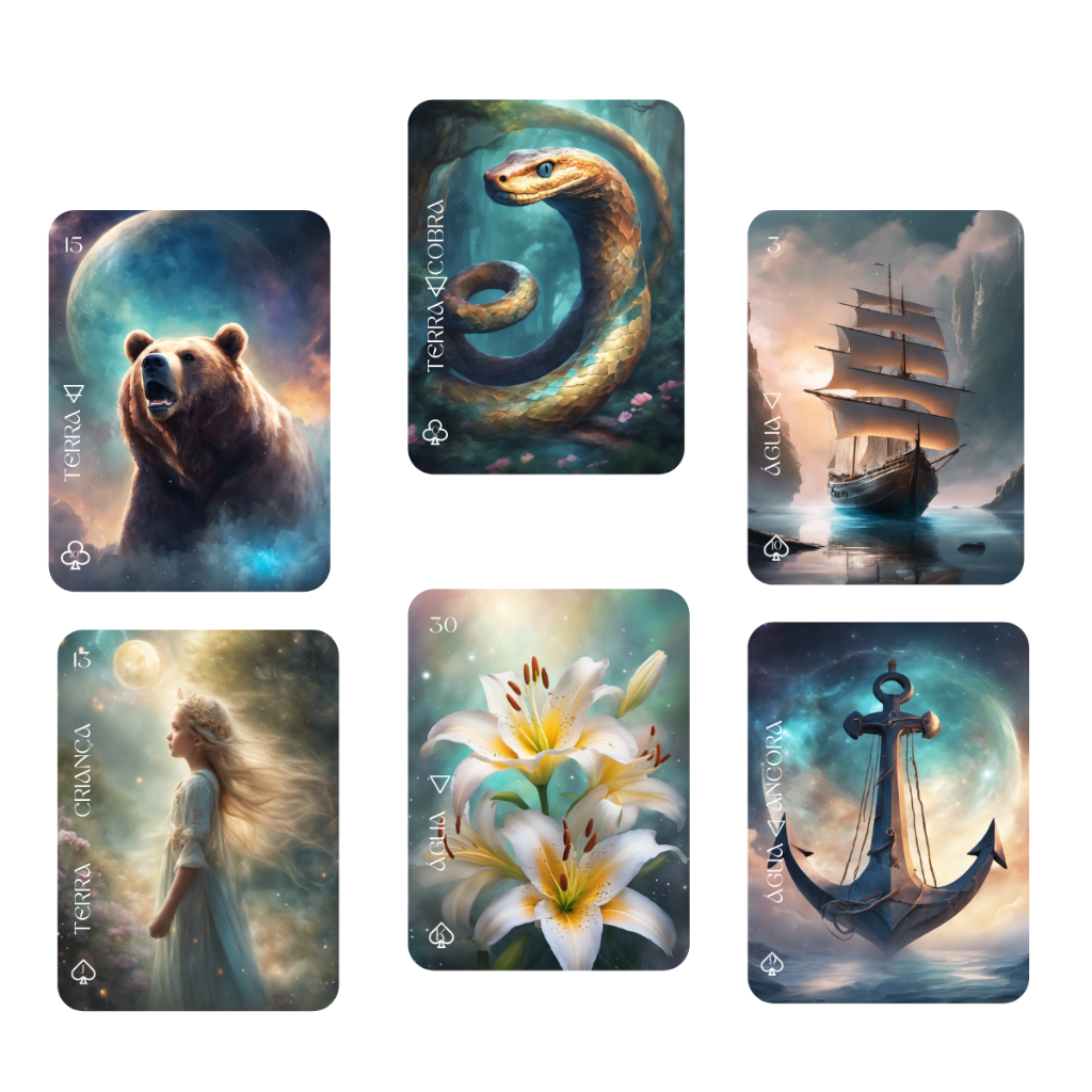 Baralho Cigano Lenormand 36 Cartas 100 Plastificado Manual Digital E