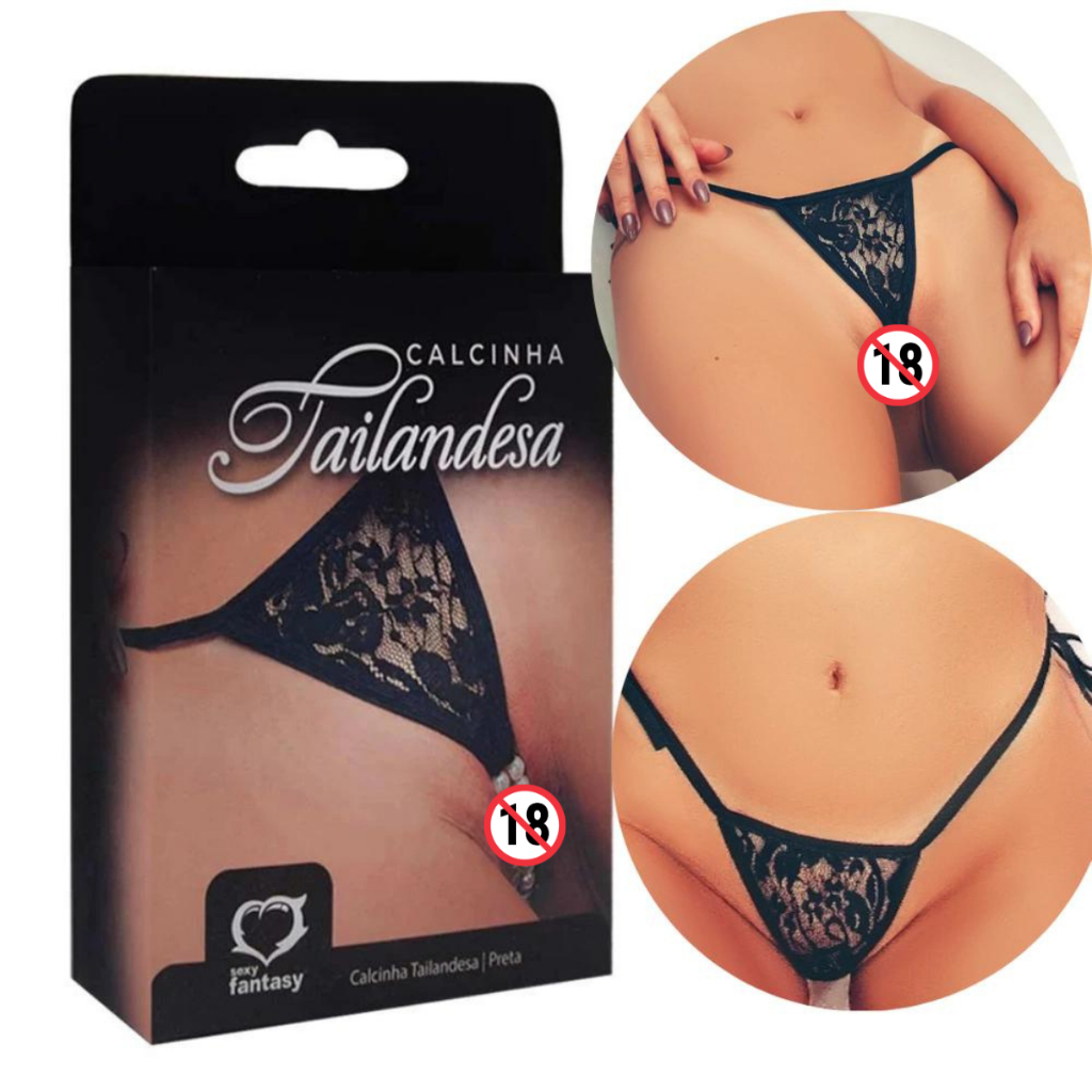 Calcinha Tailandesa Sensual Lingerie Sexy Pérolas Massageadoras