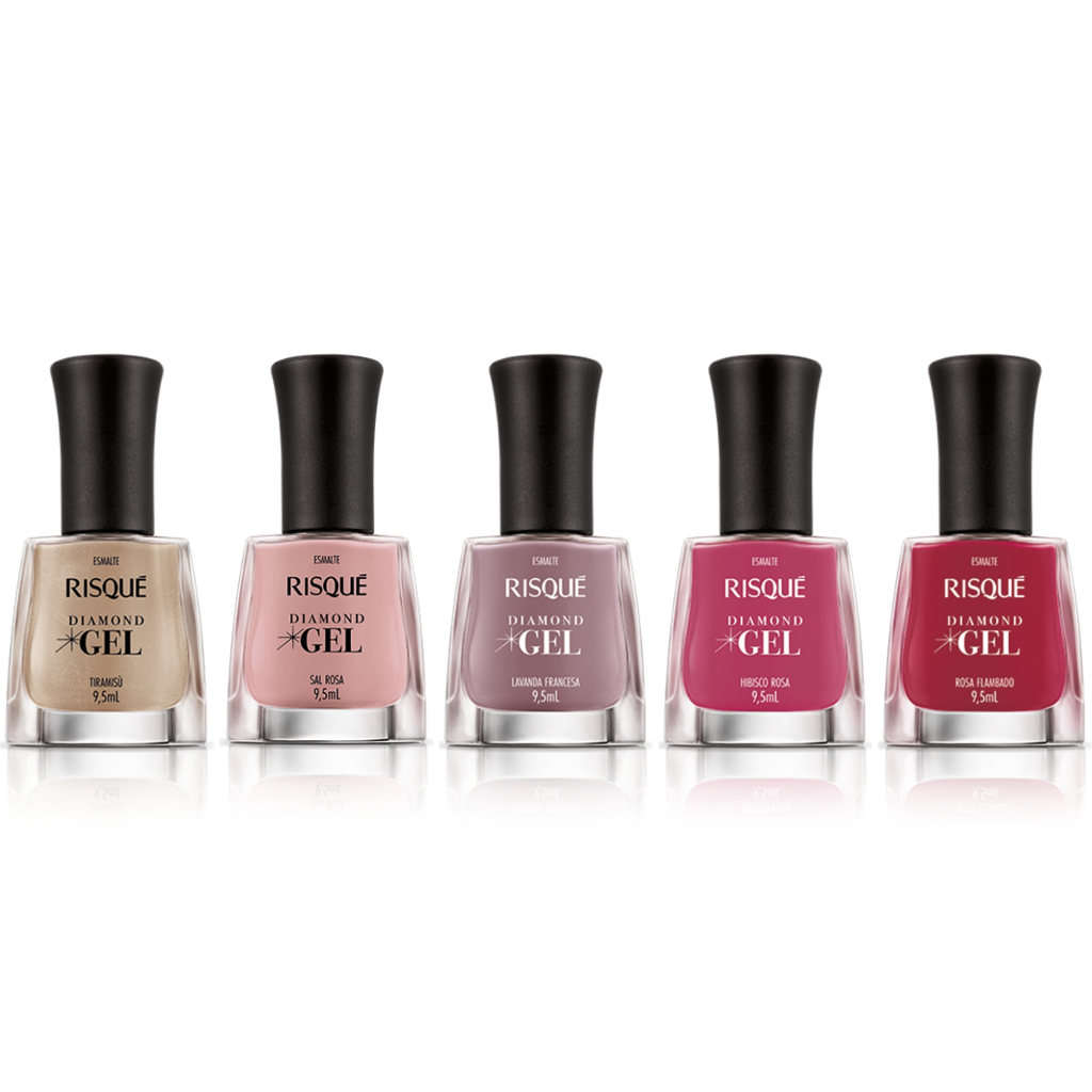 Kit Esmalte Diamond Gel Risque Cores Nude Rosa Ml Shopee Brasil