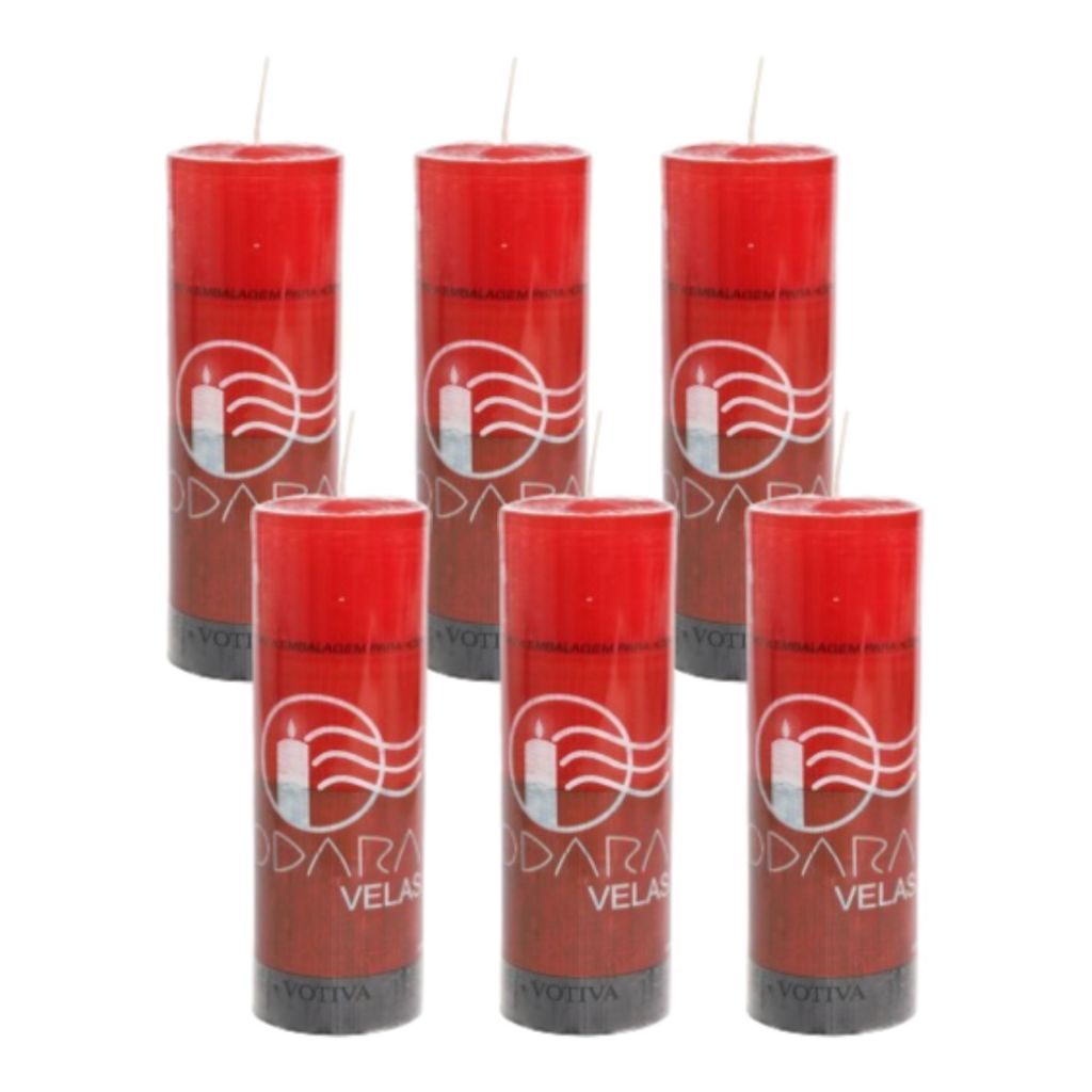 Kit Velas Dias Bicolor Vermelha Preta G Votiva Shopee Brasil