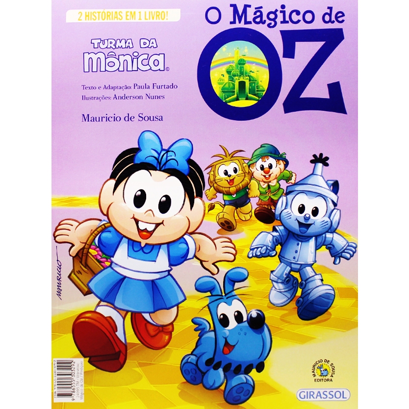 Livro Infantil Turma da Mônica Pinóquio Mágico de Oz 2