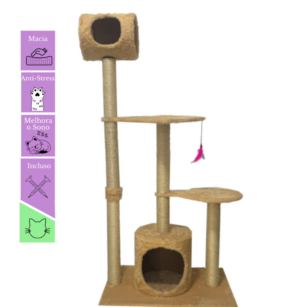 Arranhador Torre Para Gatos Poste Sisal Brinquedo Mdf Shopee Brasil