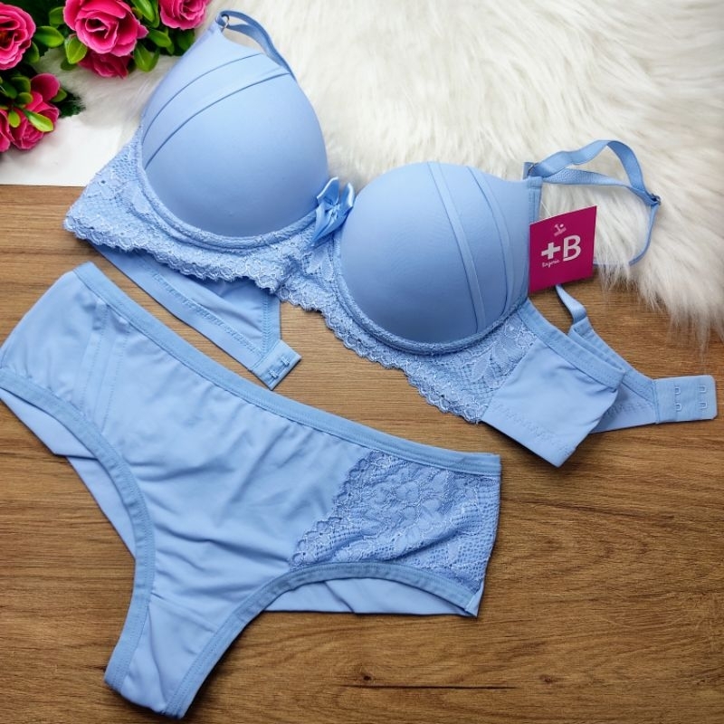 Conjunto Lingerie Rendado Calcinha Fio Duplo Cintura Alta Moda Intima