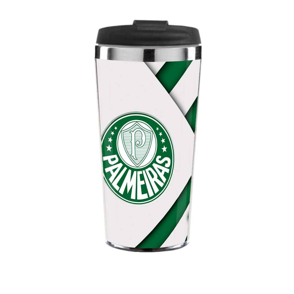 Copo Térmico Personalizado Inox Interno Palmeiras Alviverde 450 ml