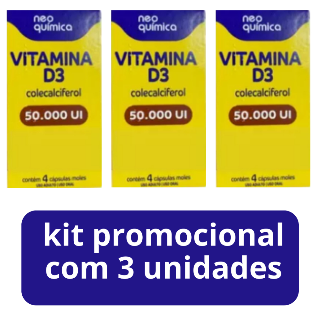 Kit 3 Caixas Vitamina D 50 000 ui Neo Química 12 cápsulas Shopee Brasil