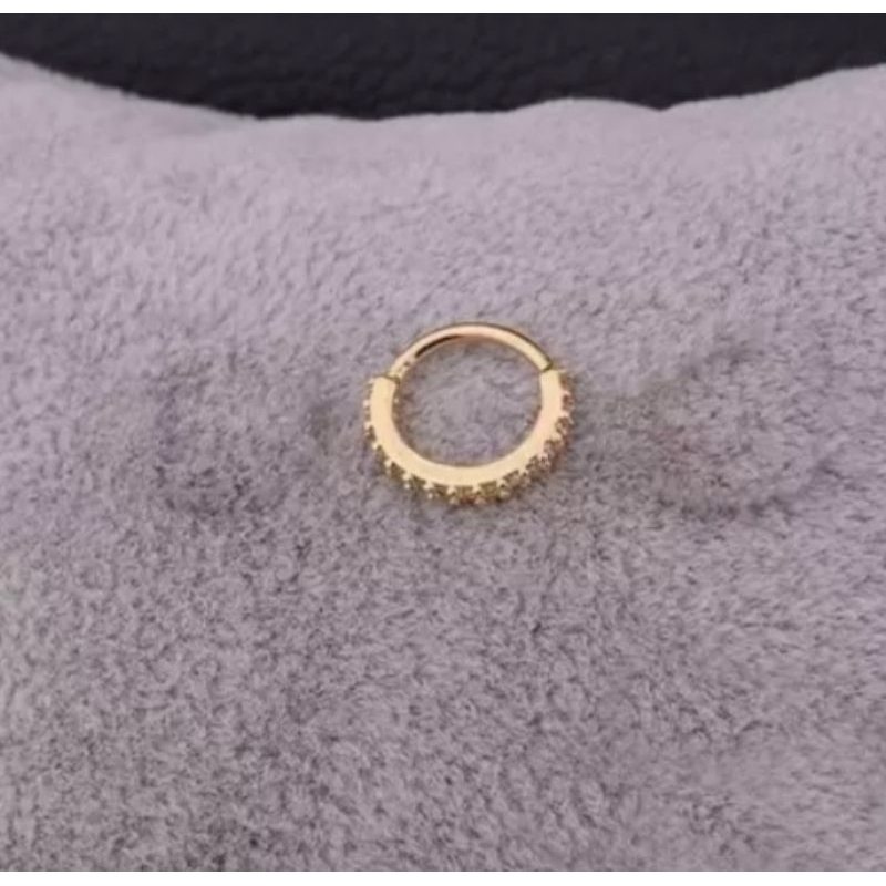 Piercing Cartilagem Nariz Argola Dourado E Prata Pedra Zirconia