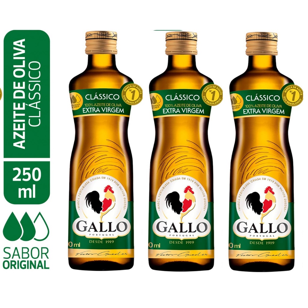 Azeite de Oliva Português Extra Virgem Gallo Clássico kit 3 unidades