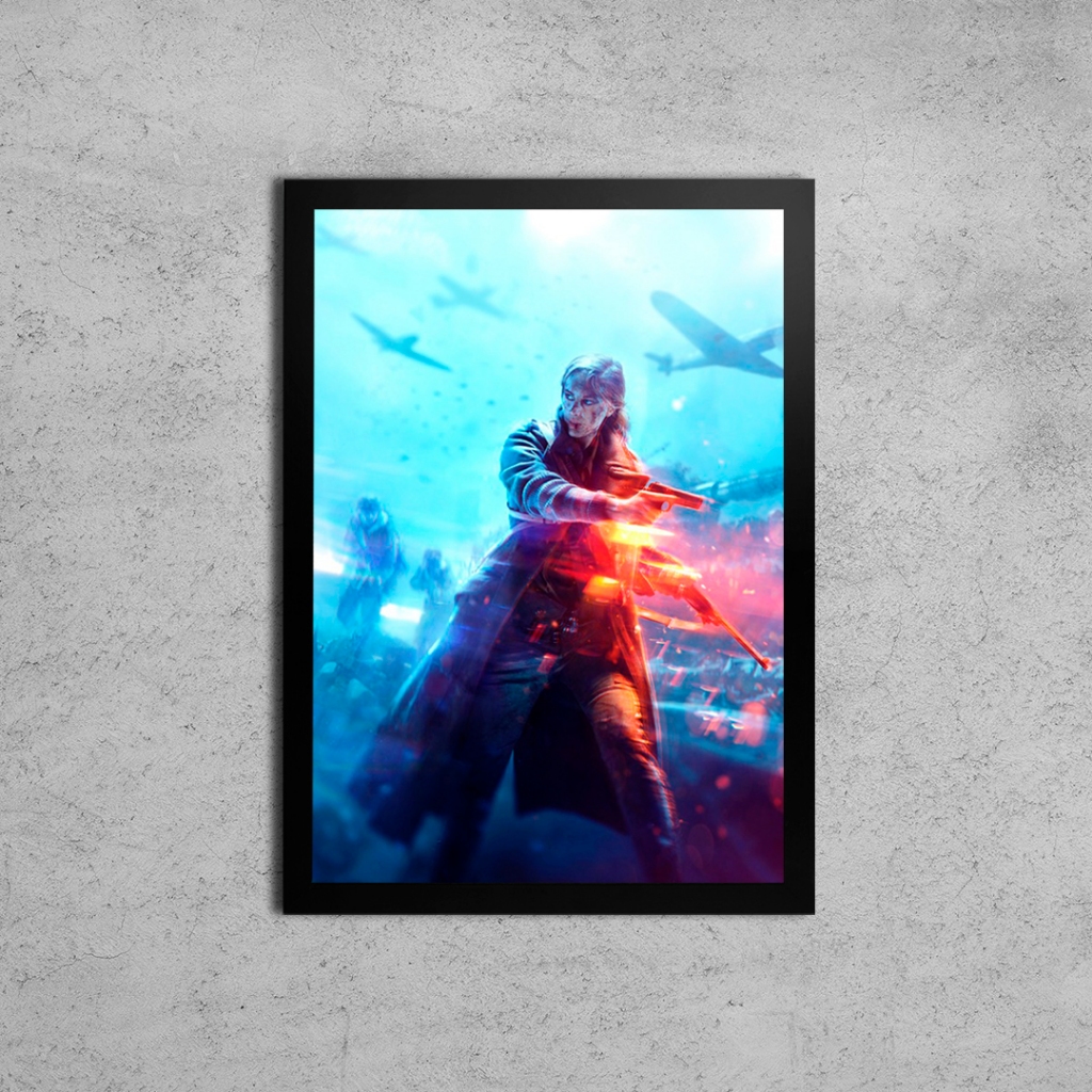 Quadro Gamer Decorativo Battlefield Moldura 30x40cm Shopee Brasil