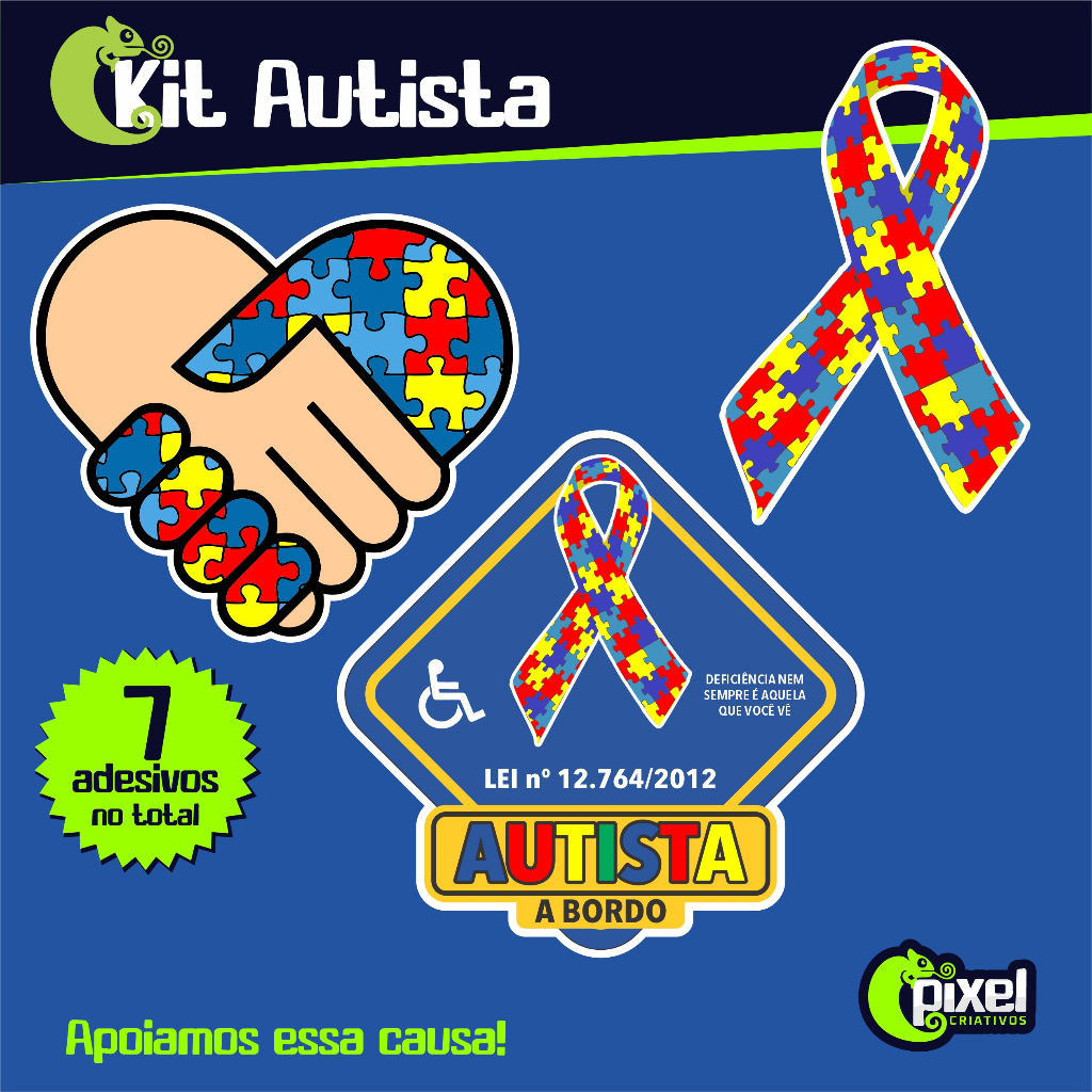 Kit Autista 7 Adesivos Vinil Alta Qualidade Shopee Brasil