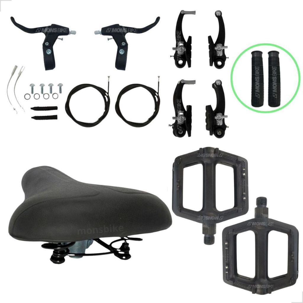 Kit Freio V Brake Completo Selim Bike Banco Molas Pedal Plataforma