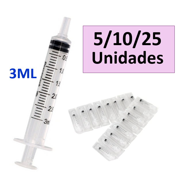 Seringa 3ml Bico Liso 5 10 25 Unidades Descarpack Descartável Shopee