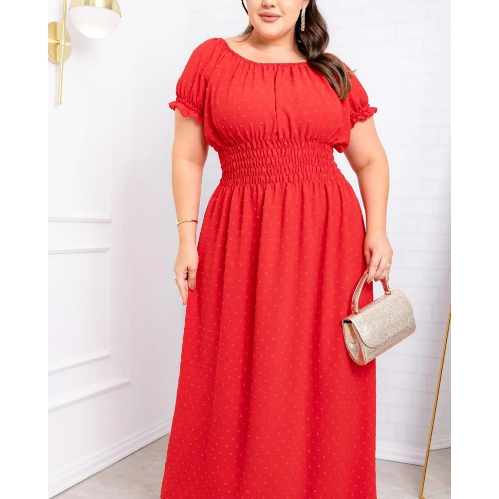 Vestido Feminino Longo Pipoquinha Elastex Moda Evangelica Plus Size