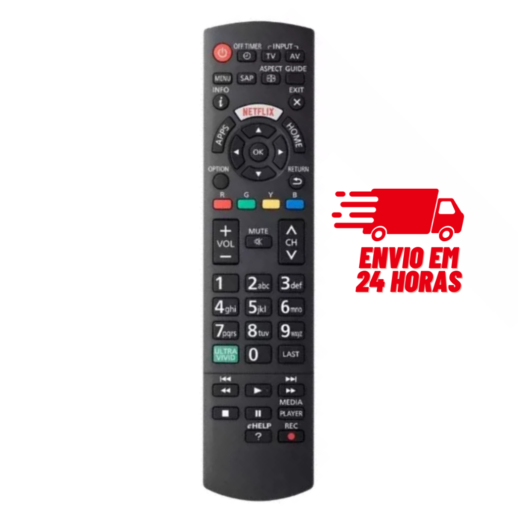 Controle Remoto Para Tv Panasonic Smart Viera Tecla Netflix Shopee Brasil