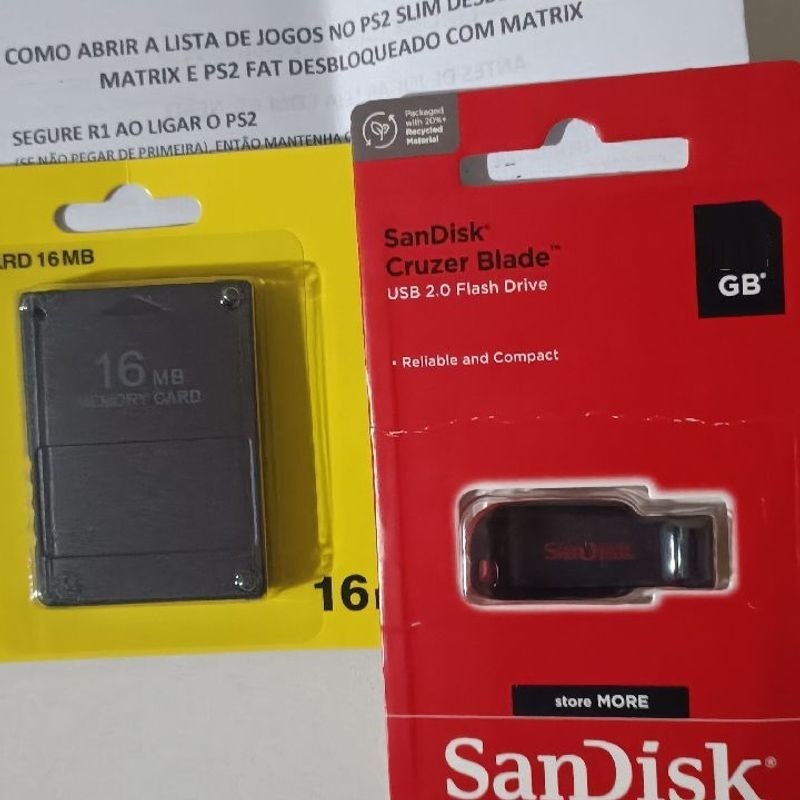 Kit Opl Play Station Memory Card Mb Pendrive Gb Shopee Brasil