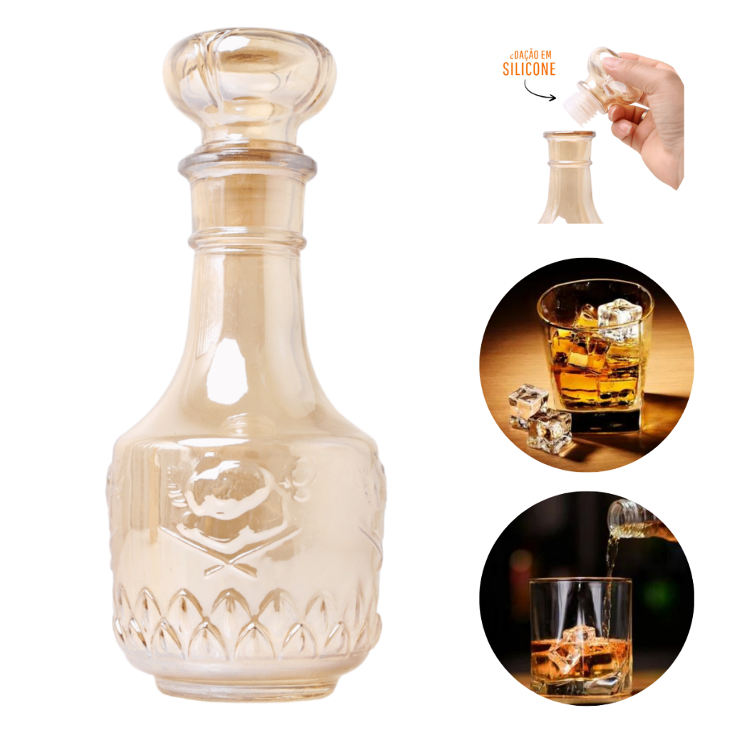 Licoreira Decanter Garrafa De Vidro Ml Licor Destilados Shopee Brasil