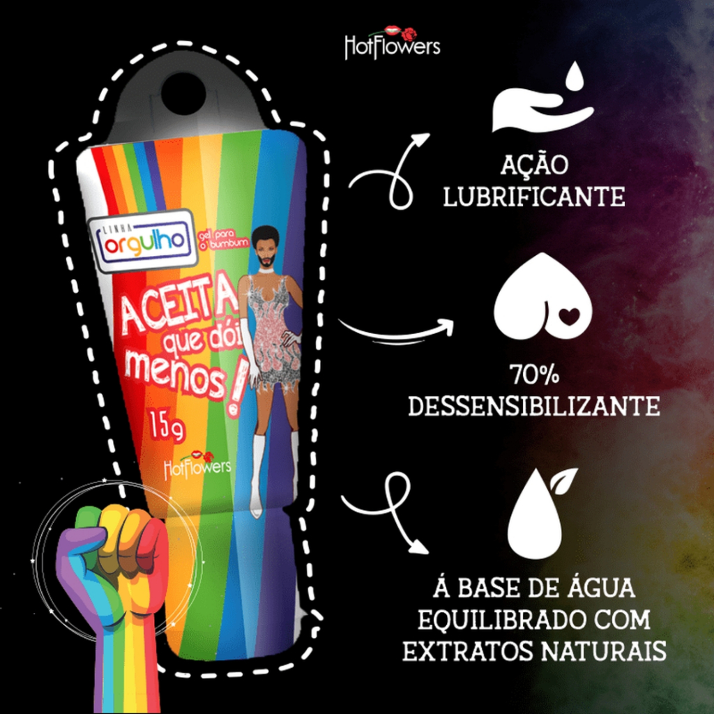Gel Dessensibilizante Anal Aceita que Dói Menos Linha Orgulho 15g Hot Flowers Shopee Brasil