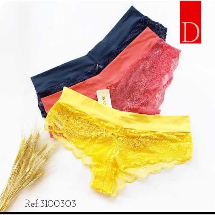 Kit Lingerie Calcinhas De Renda Tamanho M Diamantes Lingerie