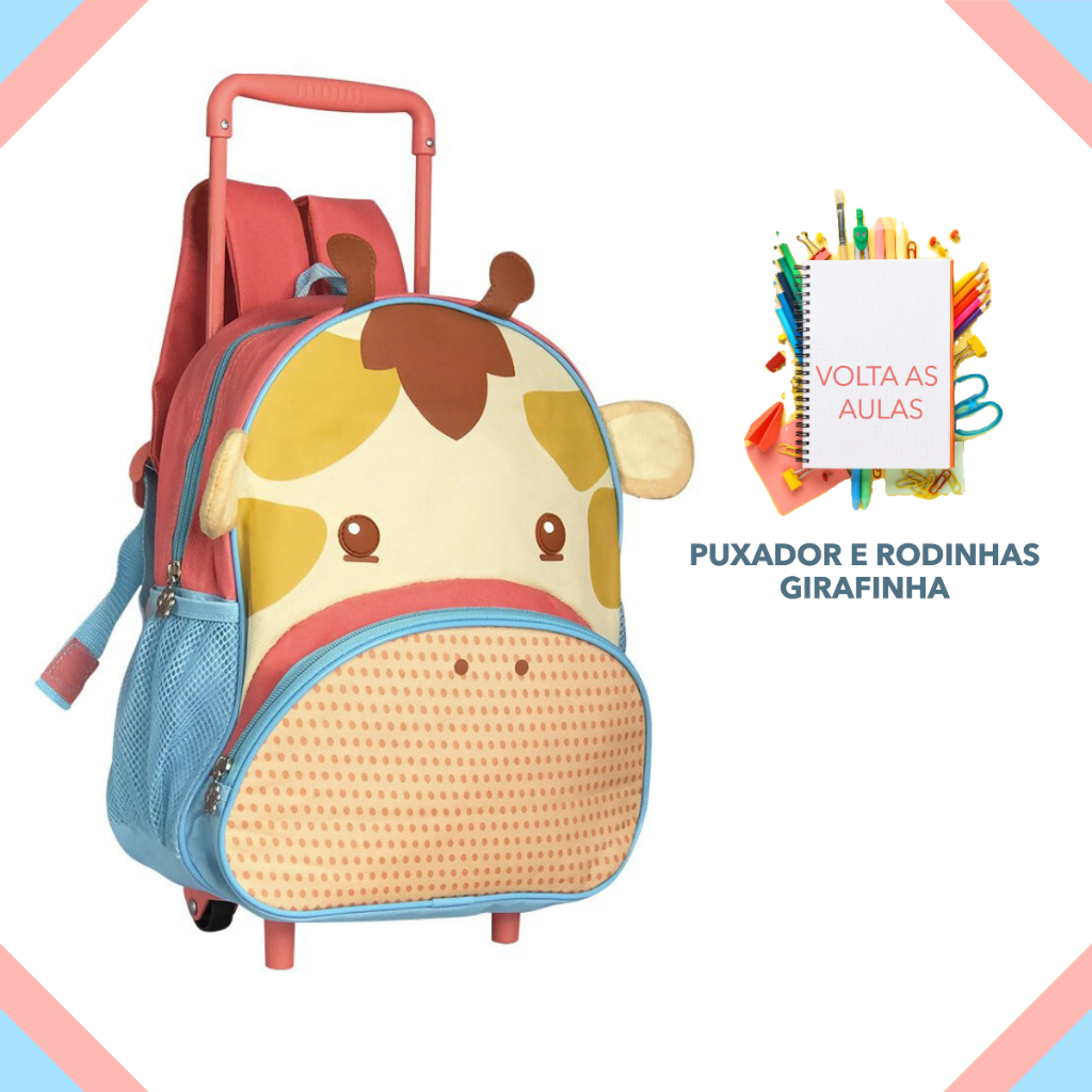 Mochila Infantil Rodinhas Escolar Passeio Girafa Shopee Brasil