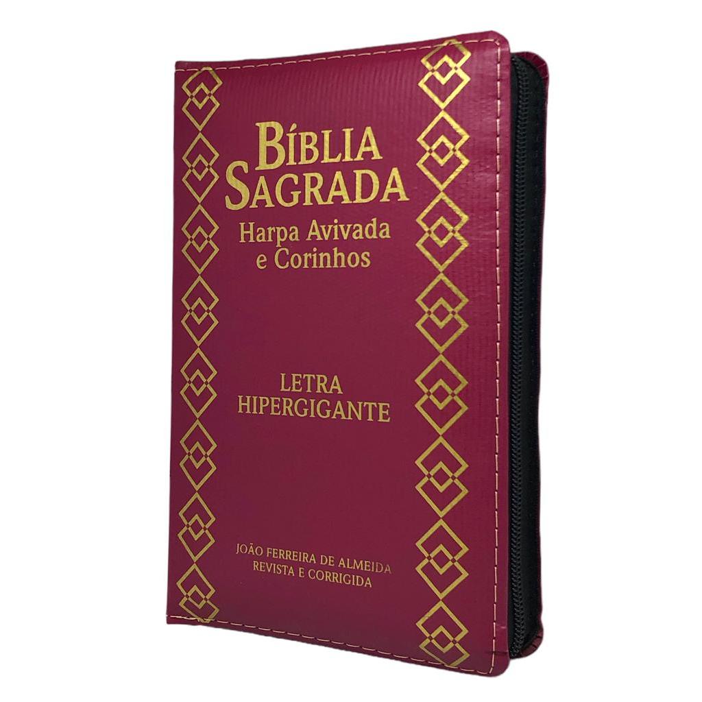 Bíblia Sagrada Zíper Cor Bordô Letra Hipergigante Linguagem Arc