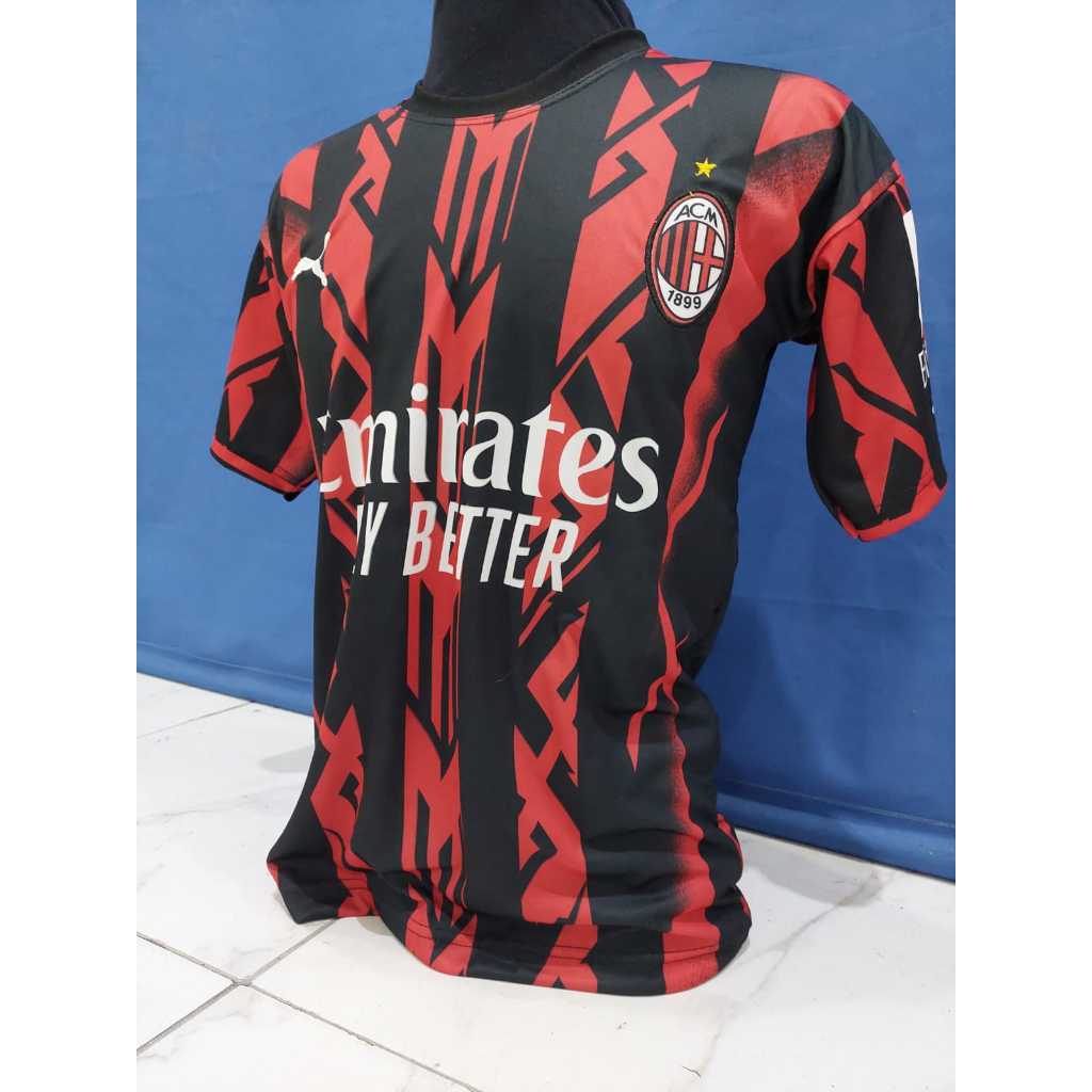 Camiseta AC Milan I 21 22 Puma Masculina Vermelho Preto Shopee Brasil