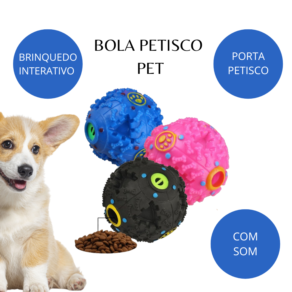 Bola Petisqueira porta petisco ração cachorros brinquedo pet Shopee