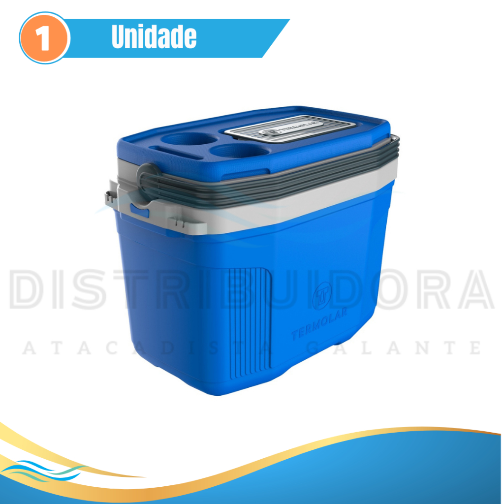 Caixa Termica Cooler Termolar Litros Original Azul Latas