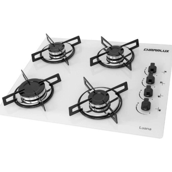 Fogão Cooktop a Gas Chamalux Ultra Chama 4 Bocas Bivolt Acendimento