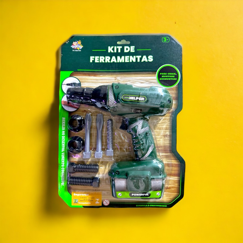 Kit De Ferramentas Infantil Parafusadeira E Furadeira Faz De Conta