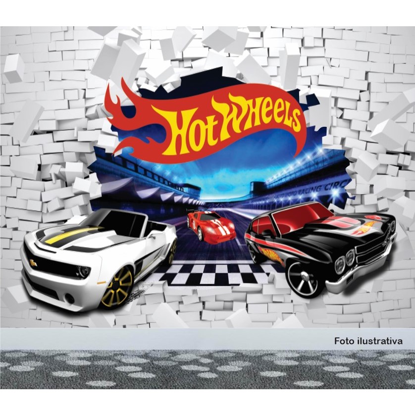 Papel De Parede Hot Hot Wheels M Altura Por M Largura Shopee Brasil
