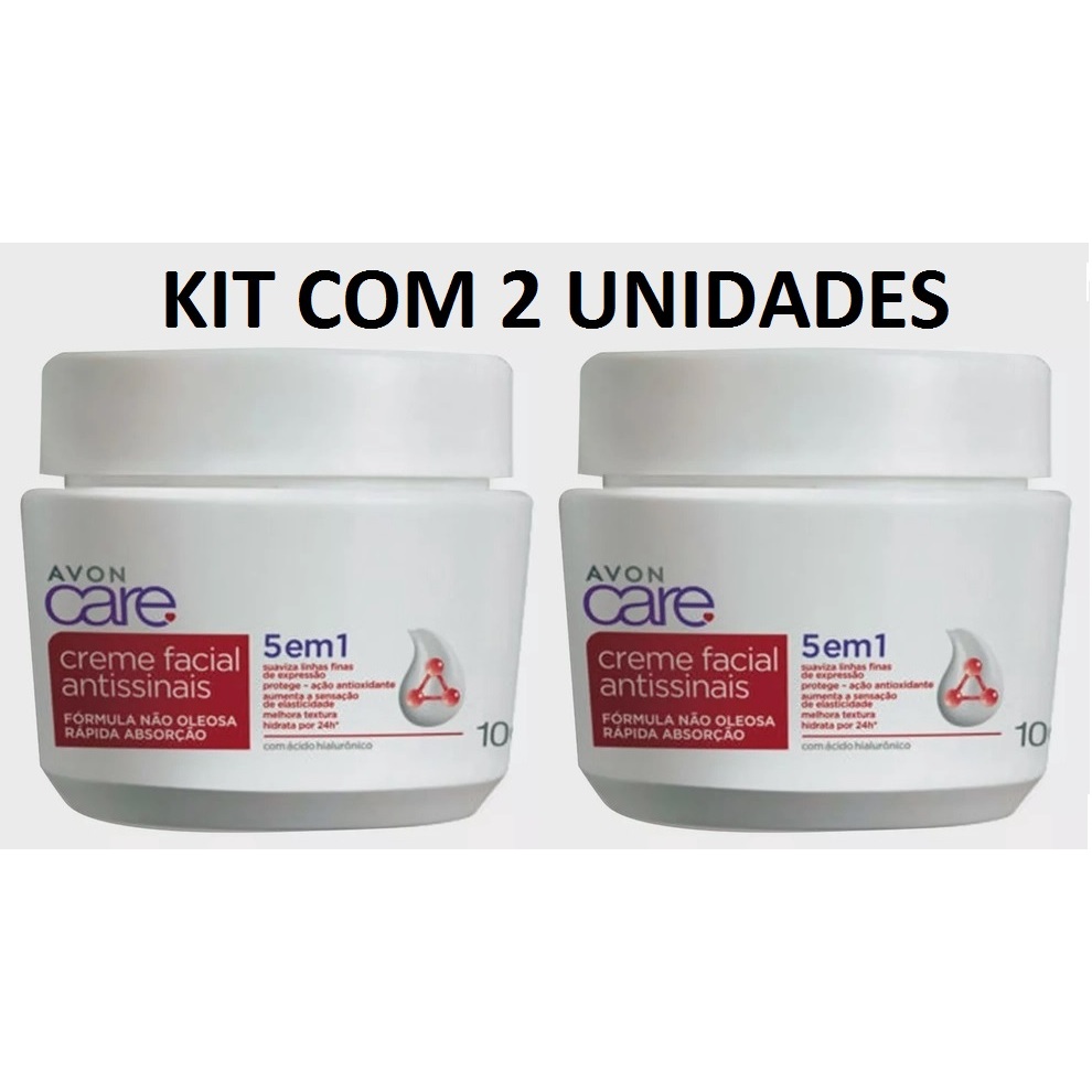 KIT 2 Avon Care 5 Em 1 Creme Facial Antissinais 100g Shopee Brasil